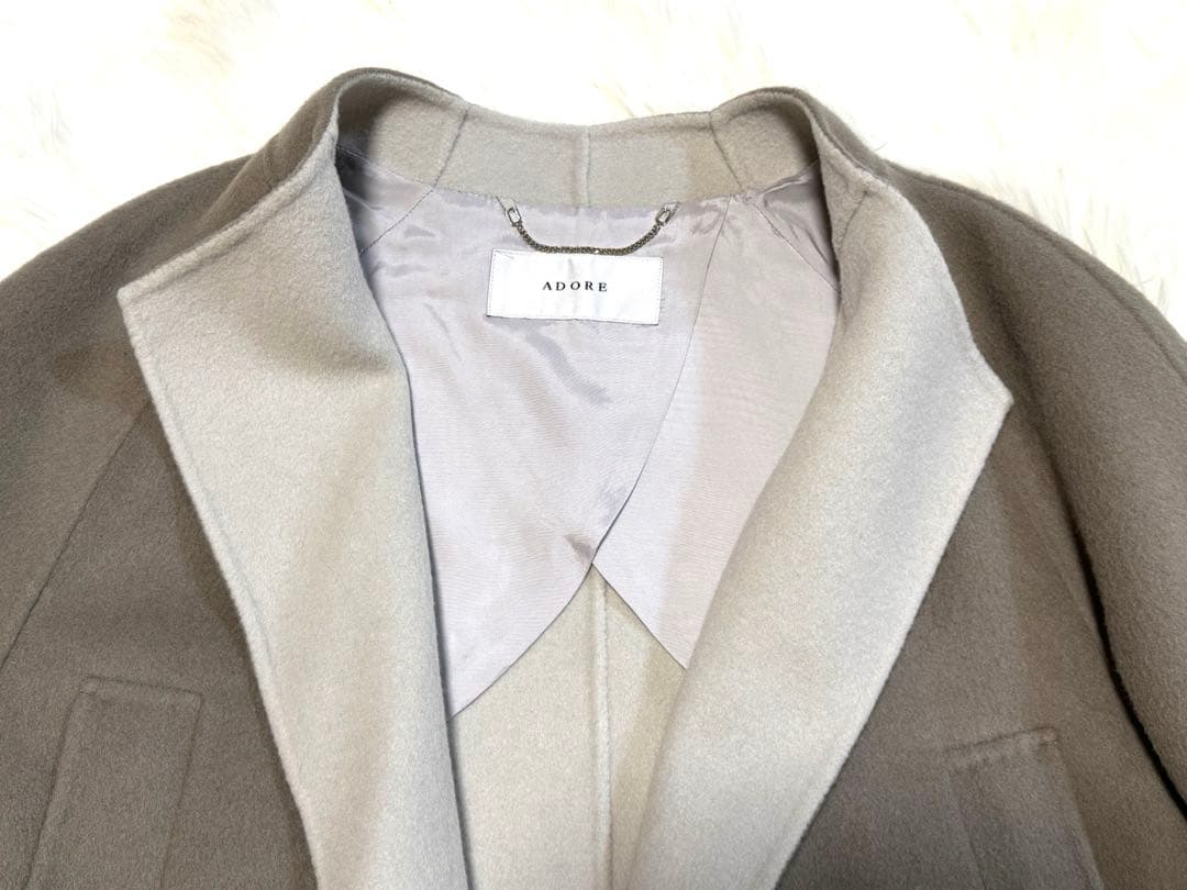 カシミヤ混 ADORE アドーア ２ＴＯＮＥリバー ジャケット