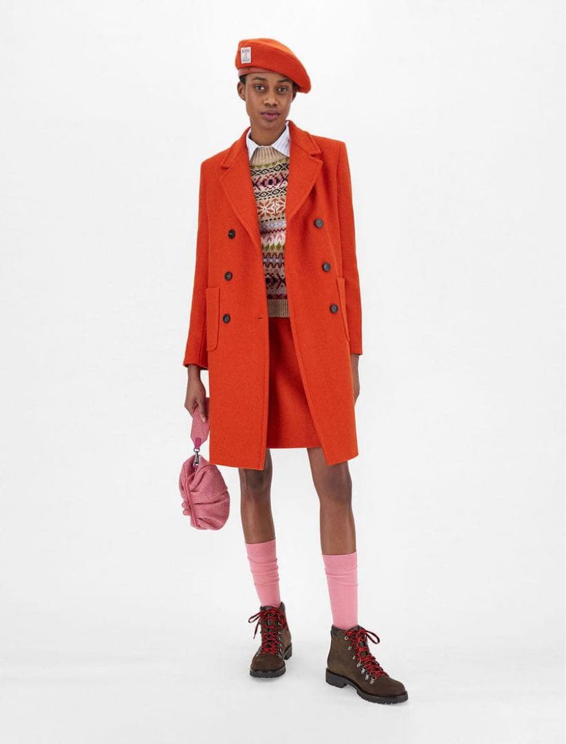 【極美品✨】ウィークエンド ハリスツイード ダブルブレストミディコート