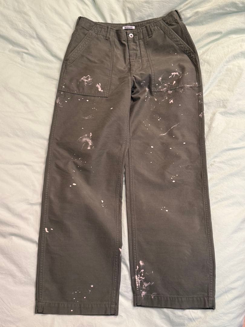 パンツ AURALEE BLEACHED BAKER PANTS OLIVE 25AW