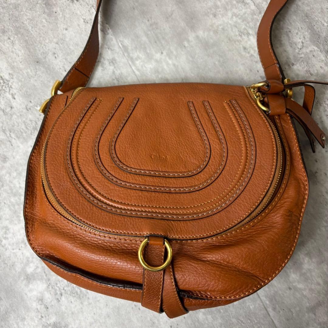 美品✨クロエ マーシー シボ革 レザー ミニショルダーバッグ 斜め掛け