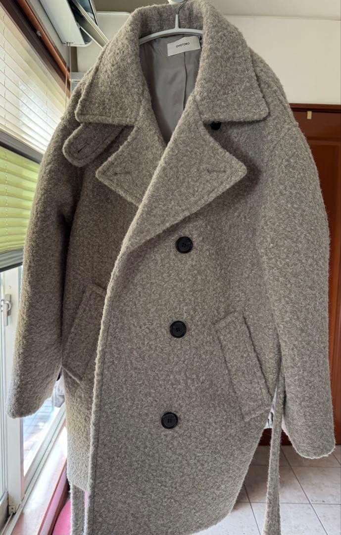 OHOTORO Boucle 2way Half Coat グレー