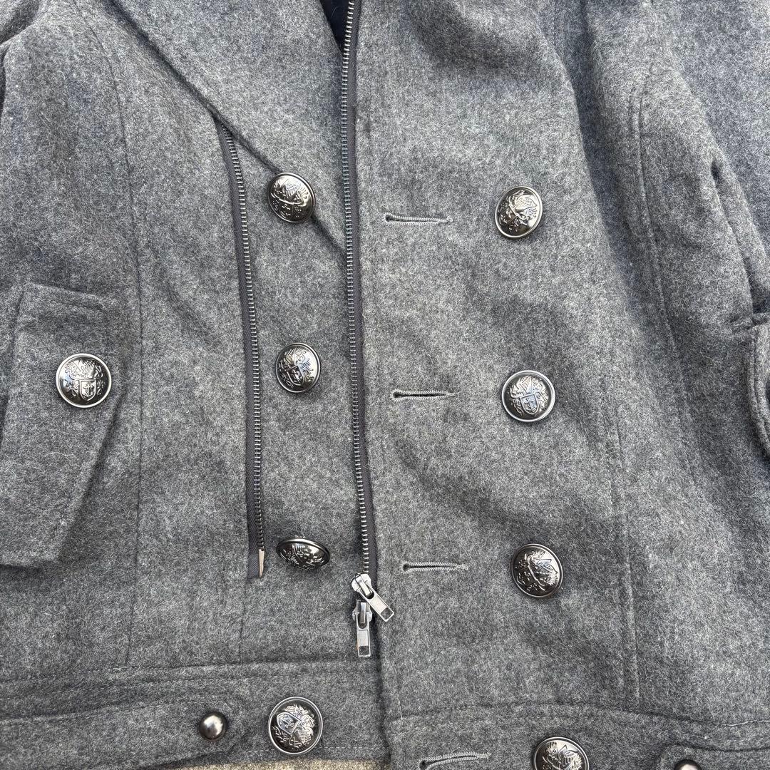 ナポレオンジャケット Pコート ウール混 ペイズリー モード お兄系 Y2K