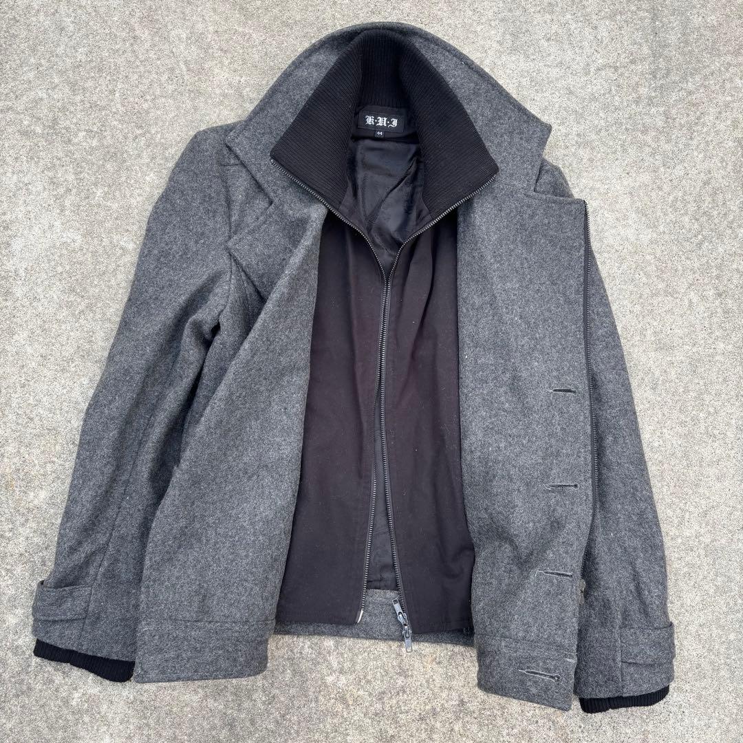 ナポレオンジャケット Pコート ウール混 ペイズリー モード お兄系 Y2K