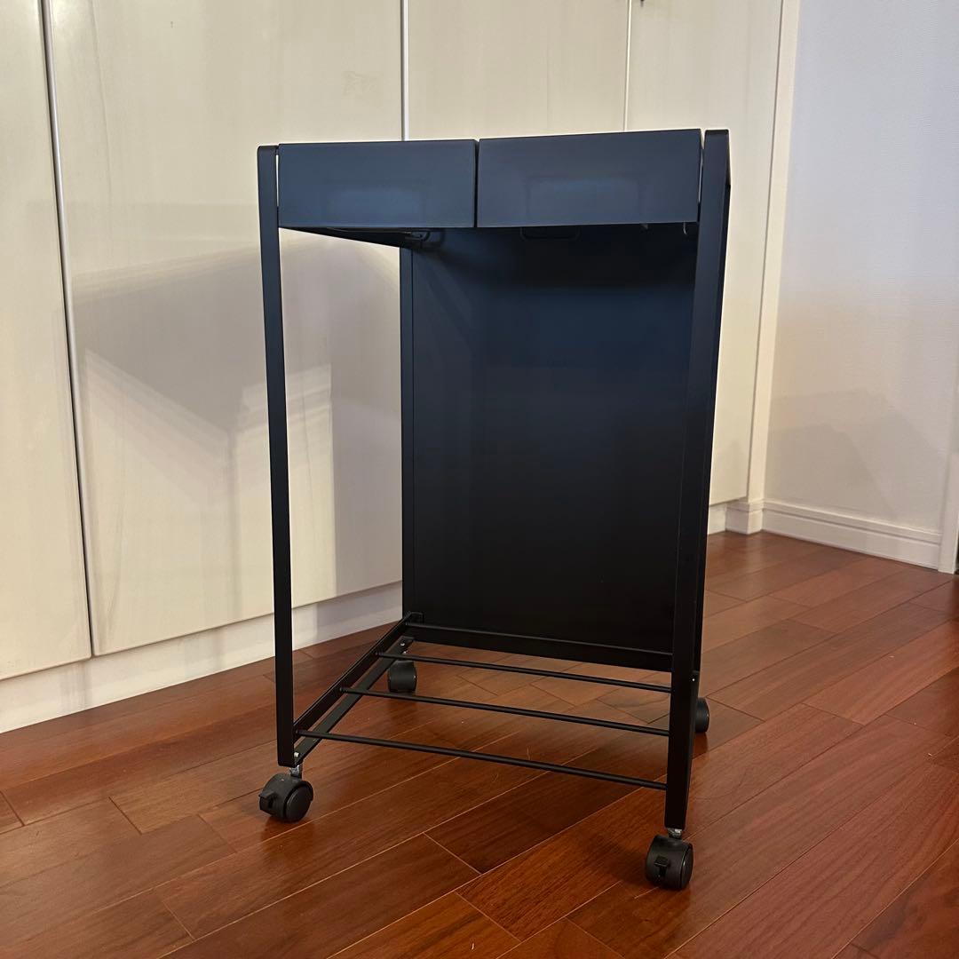 山崎実業　tower タワー　ダストワゴン　ふた付き　ブラック　目隠し　ゴミ箱