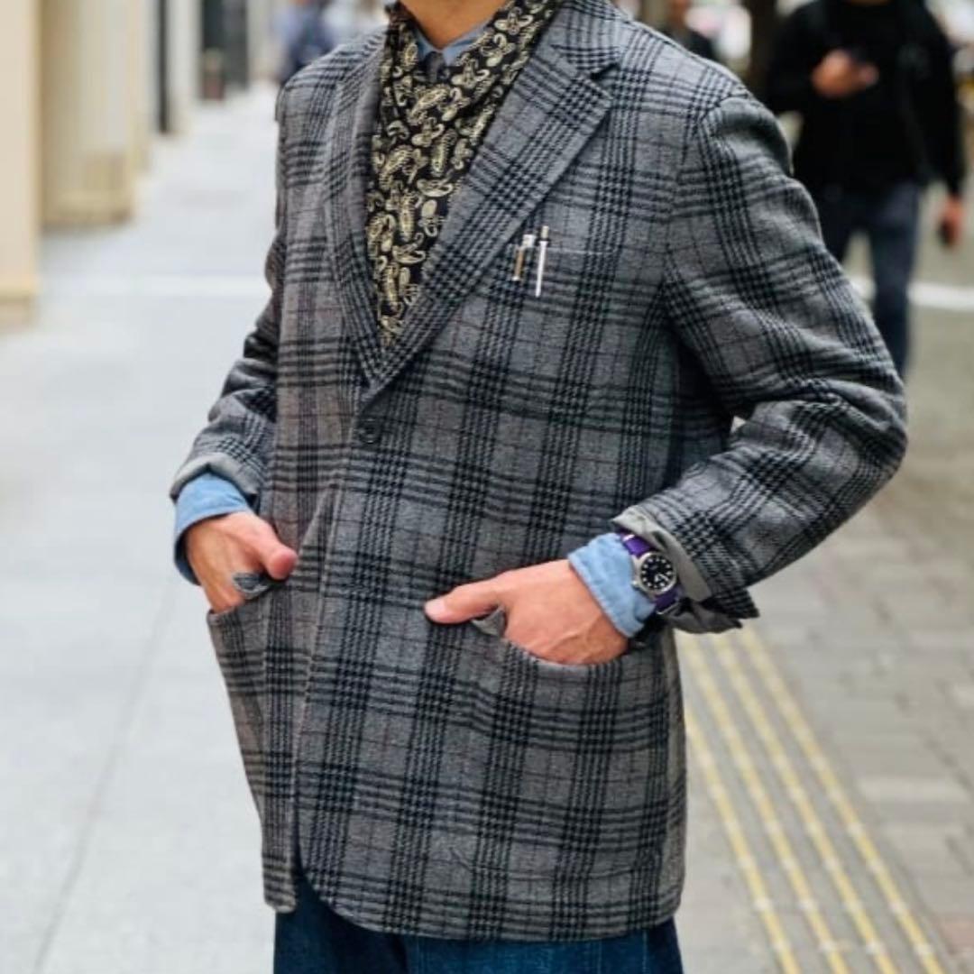 極美品✨ビームスプラス テーラードジャケット ツイード ウール グレンチェック