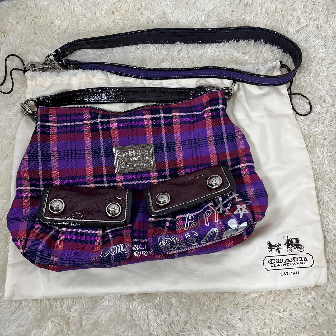 未使用級　COACH コーチ POPPY ショルダーバッグ y2k 紫　袋付き