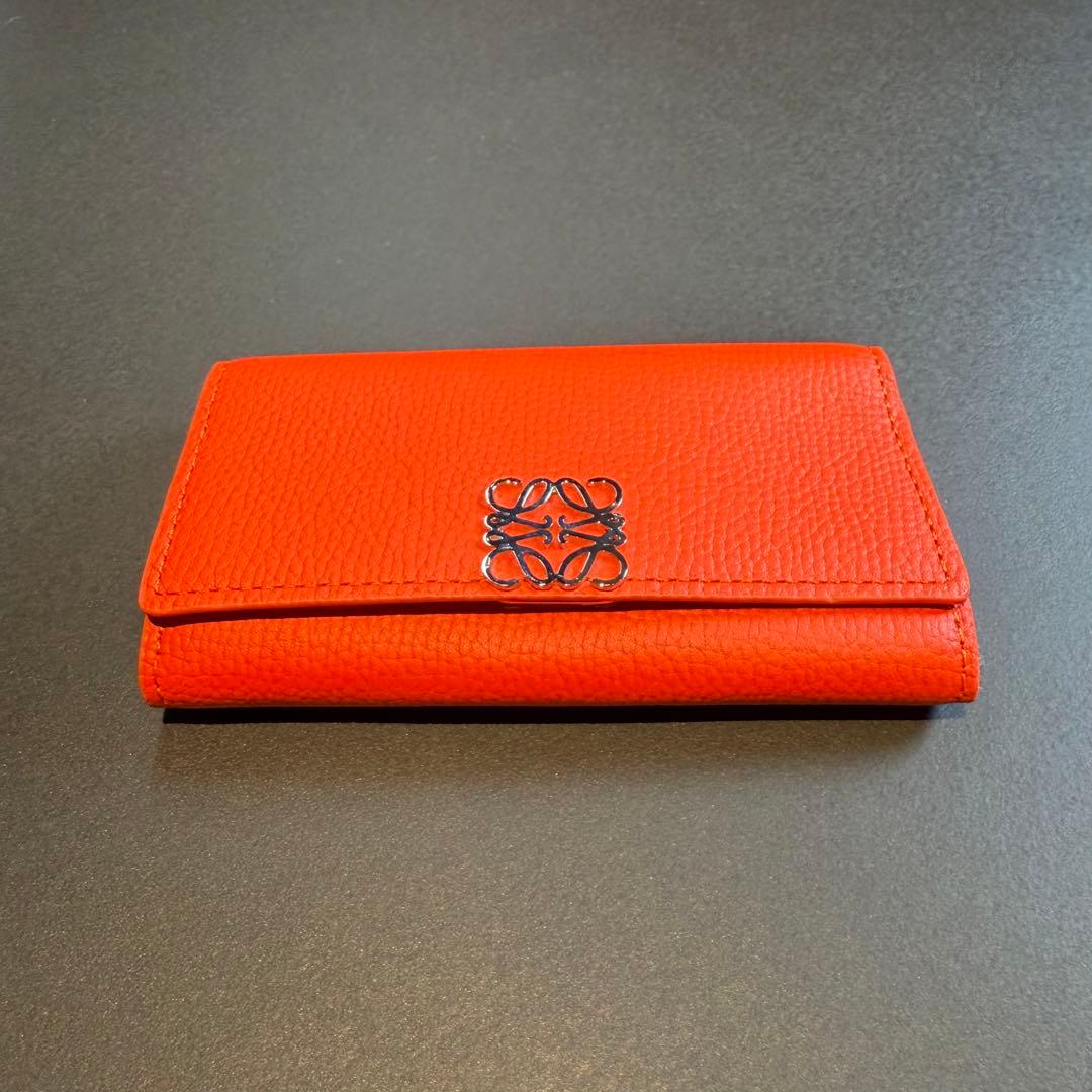 LOEWE ロエベ　オレンジ レザー キーケース 6連