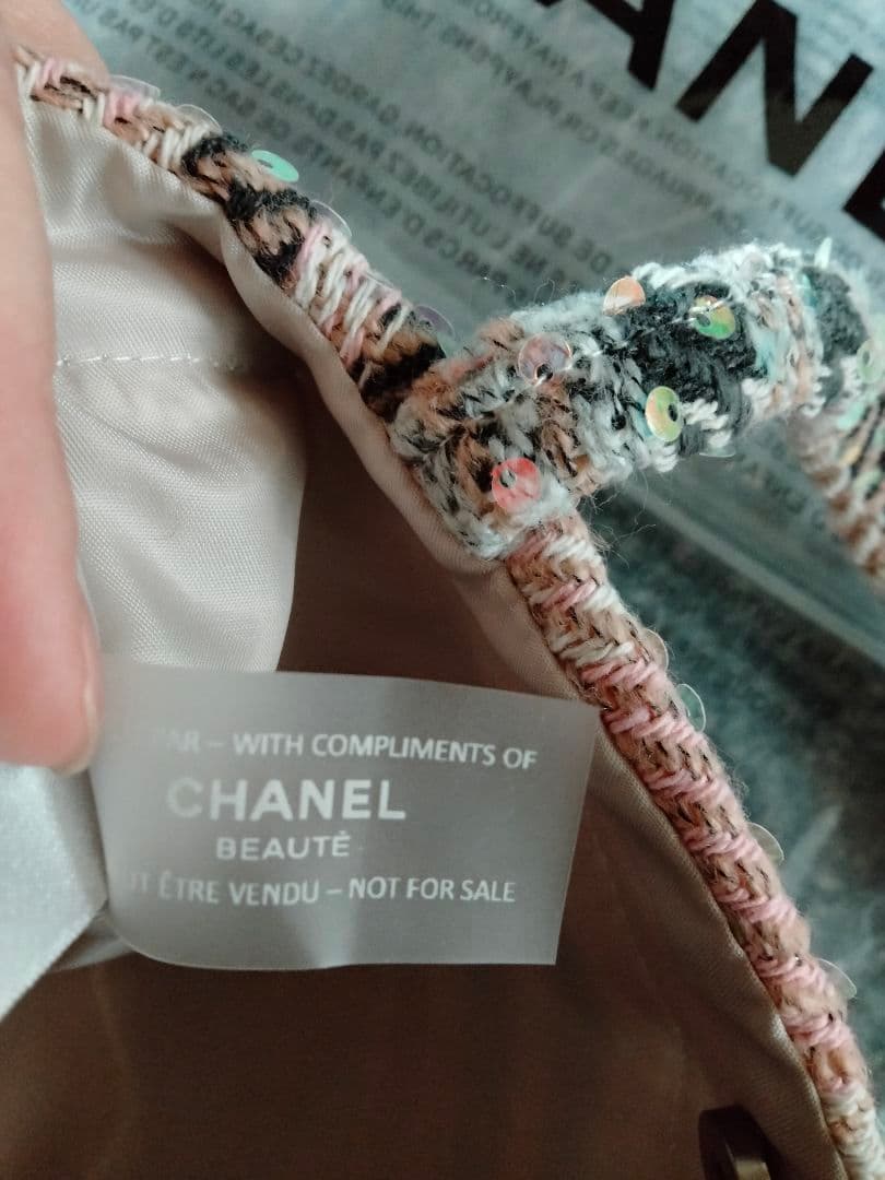 CHANEL ノベルティ ツイード スパンコール トートバッグ