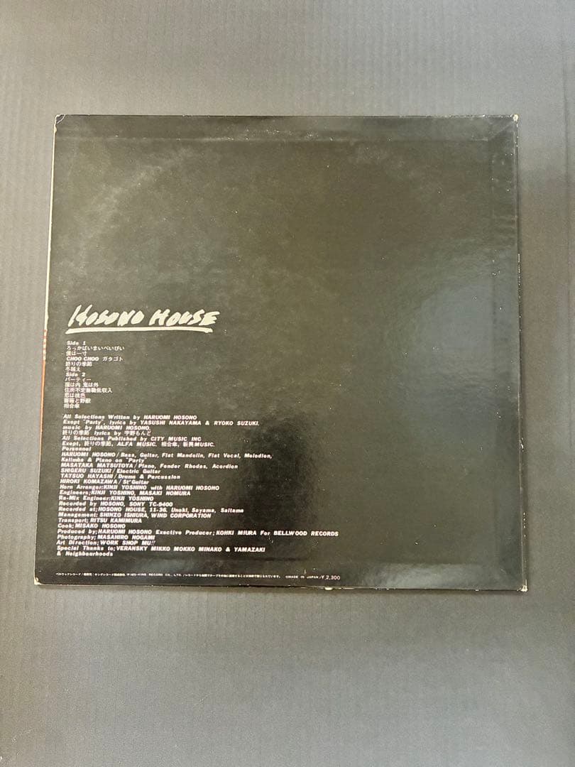 オリジナル盤　Hosono House 細野晴臣