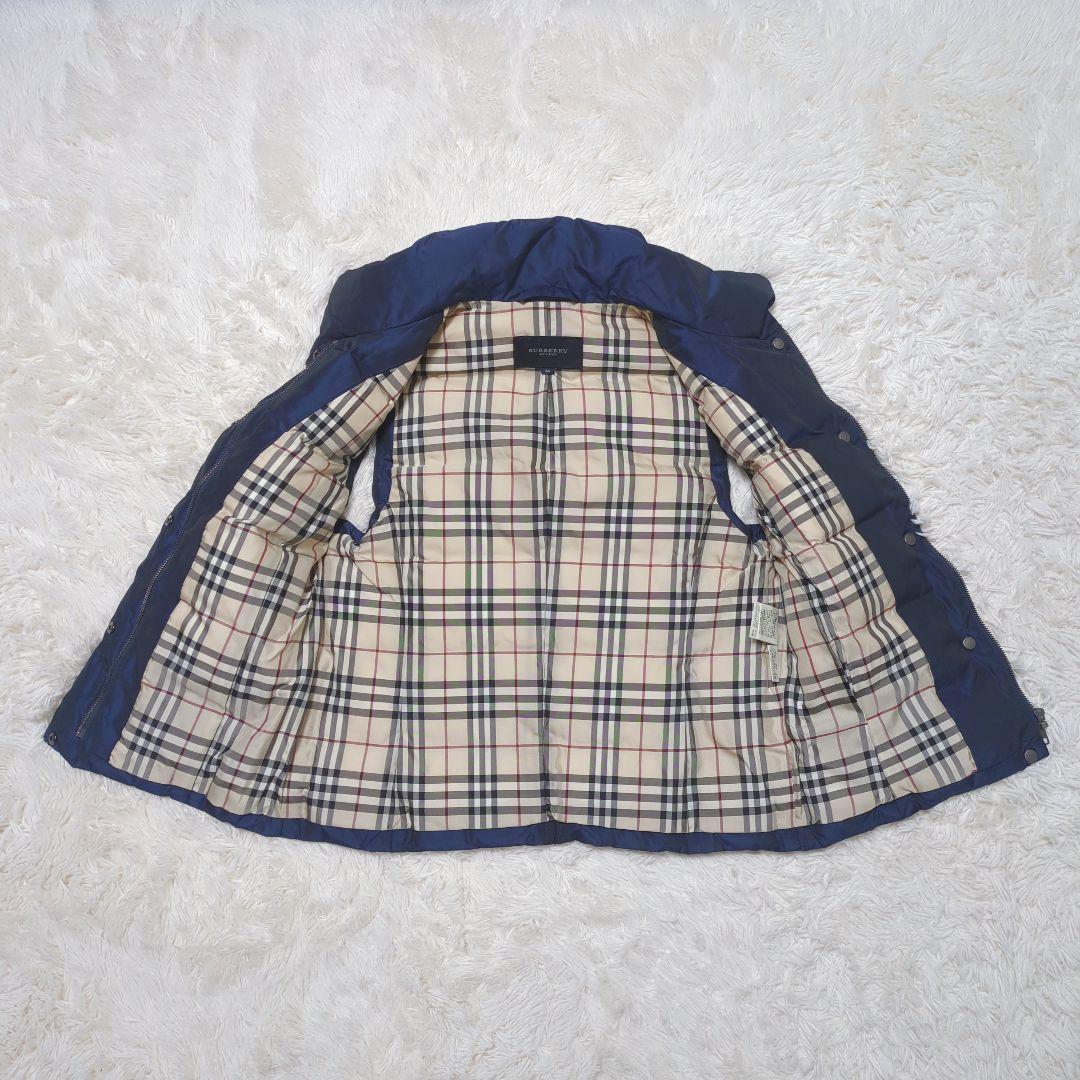 【美品・人気モデル】バーバリーロンドン☆ダウンベスト ノバチェック ネイビー M
