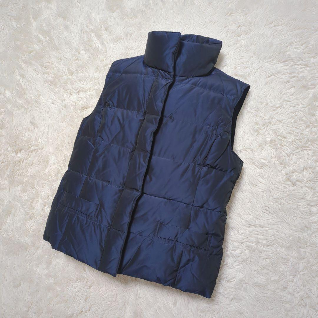 【美品・人気モデル】バーバリーロンドン☆ダウンベスト ノバチェック ネイビー M