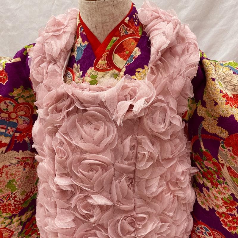 508ag79着物のみ◎七五三 三歳 女の子 アンティーク着物 レトロ 橘