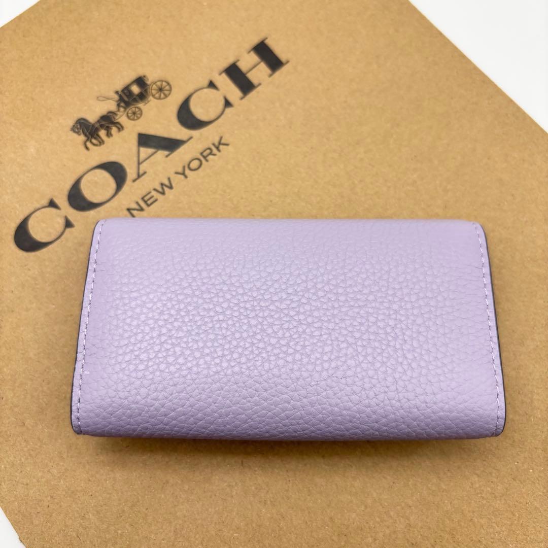 【COACH☆新品】エッセンシャル 6 リング キー ケース☆パープル☆