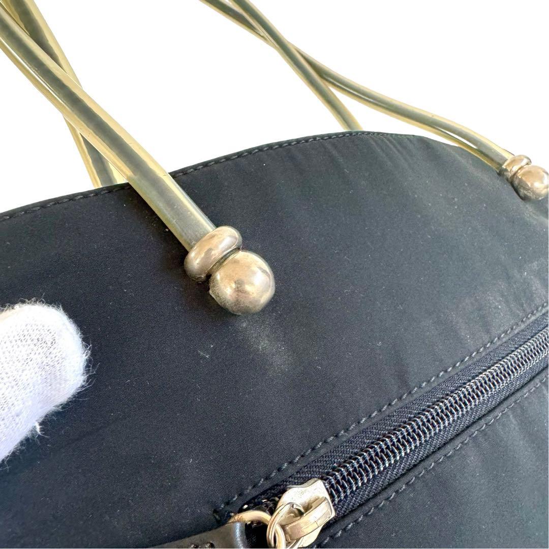 ロエベ トートバック 肩掛け ブラック シルバー金具 ロゴ刻印 ハンドバック