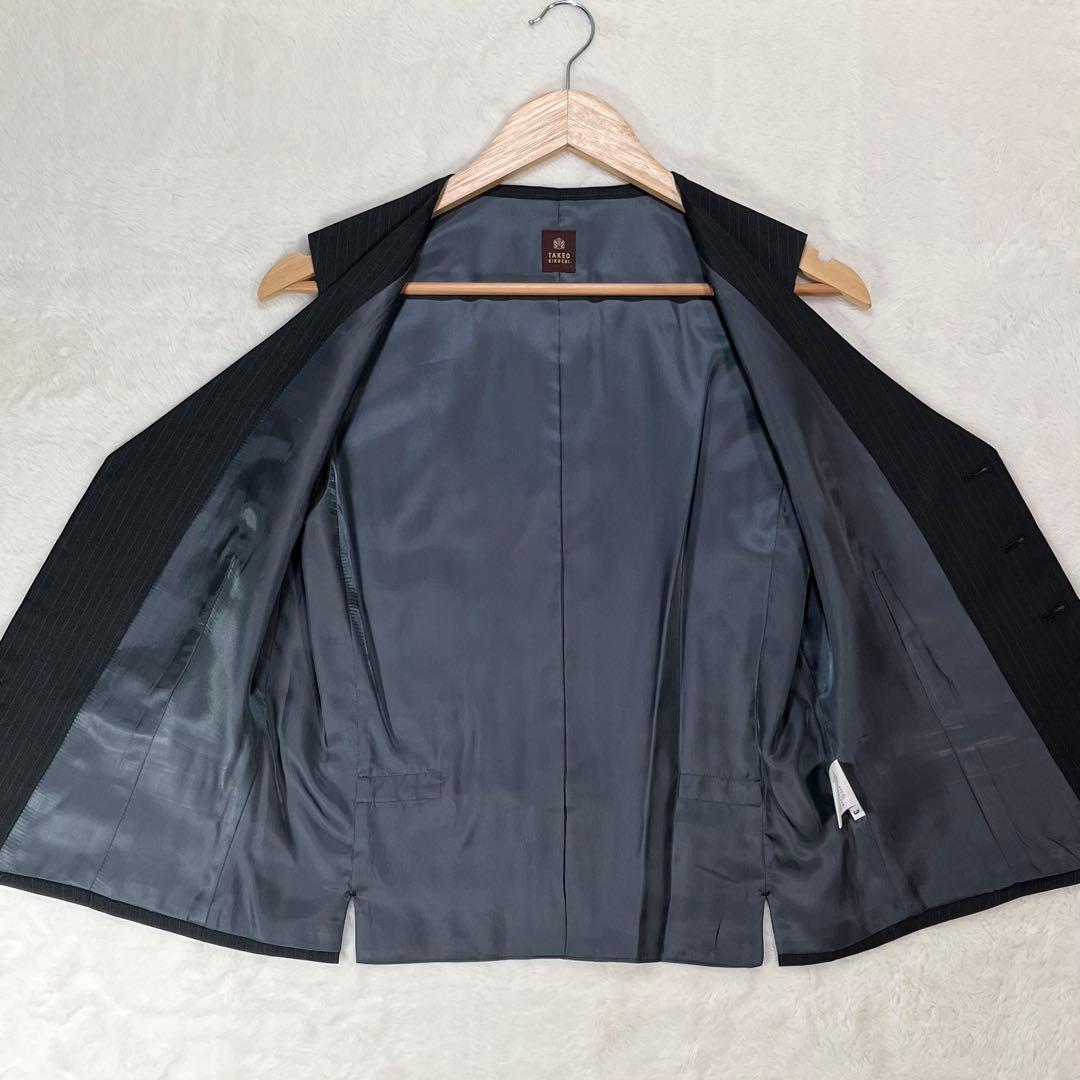 【極美品】TAKEO KIKUCHI 3ピース セットアップスーツ 紺 サイズ3