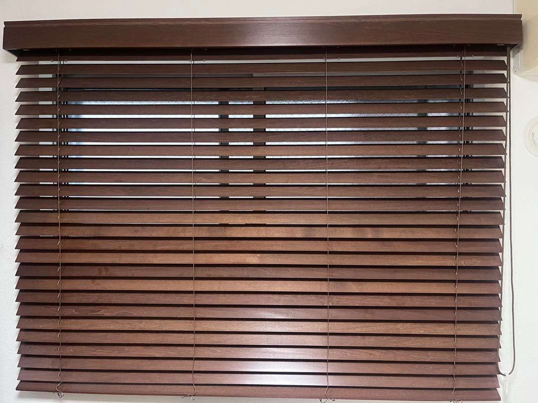 ブラウン 木製ブラインド 取り付け金具付き