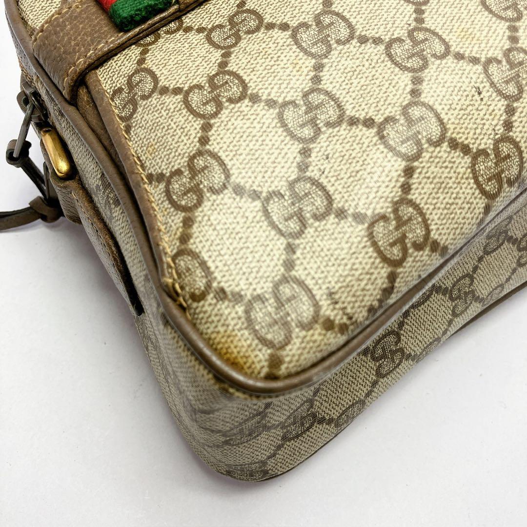 3336◯ GUCCI GGキャンバス ショルダーバッグ シェリーライン