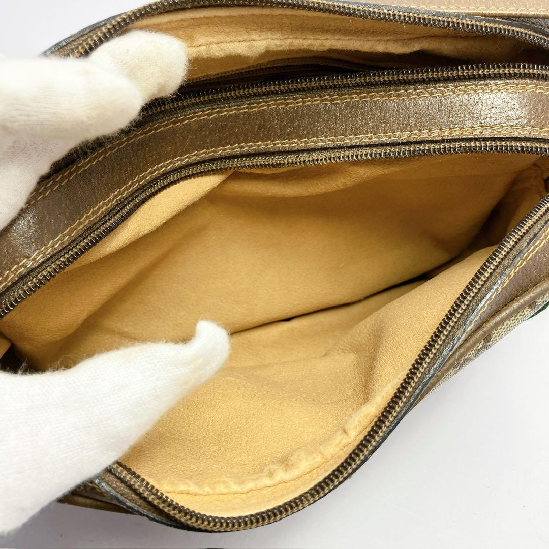 3336◯ GUCCI GGキャンバス ショルダーバッグ シェリーライン