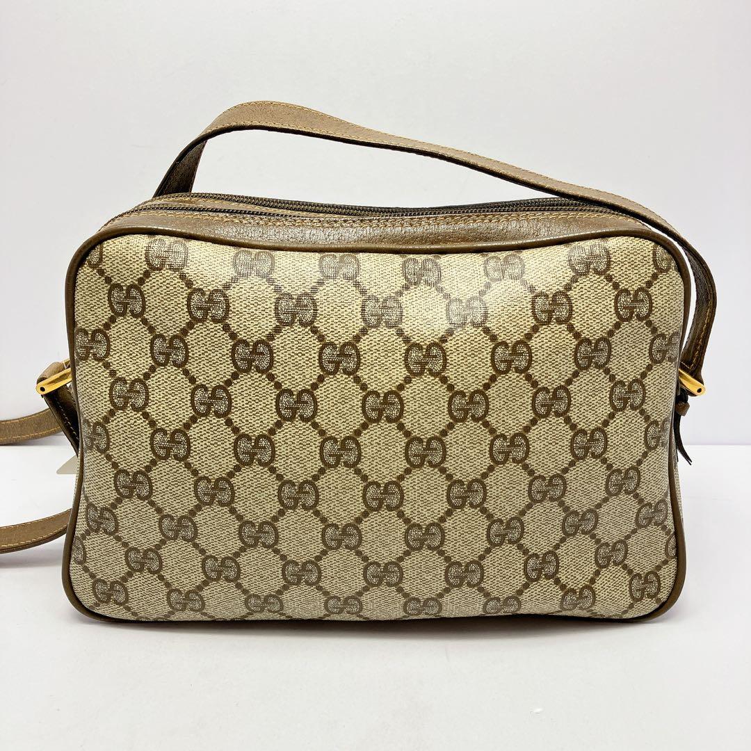 3336◯ GUCCI GGキャンバス ショルダーバッグ シェリーライン