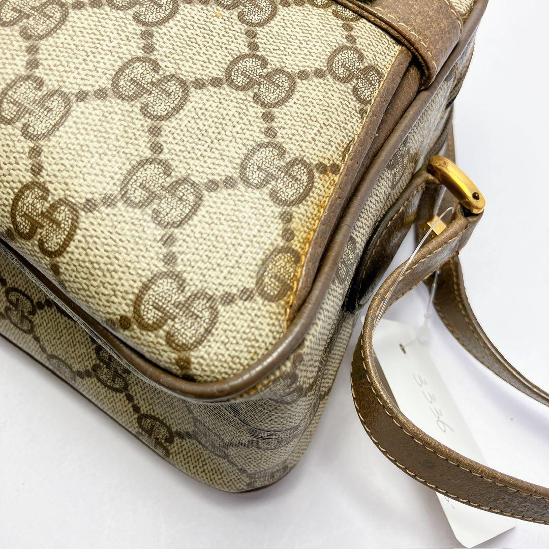 3336◯ GUCCI GGキャンバス ショルダーバッグ シェリーライン