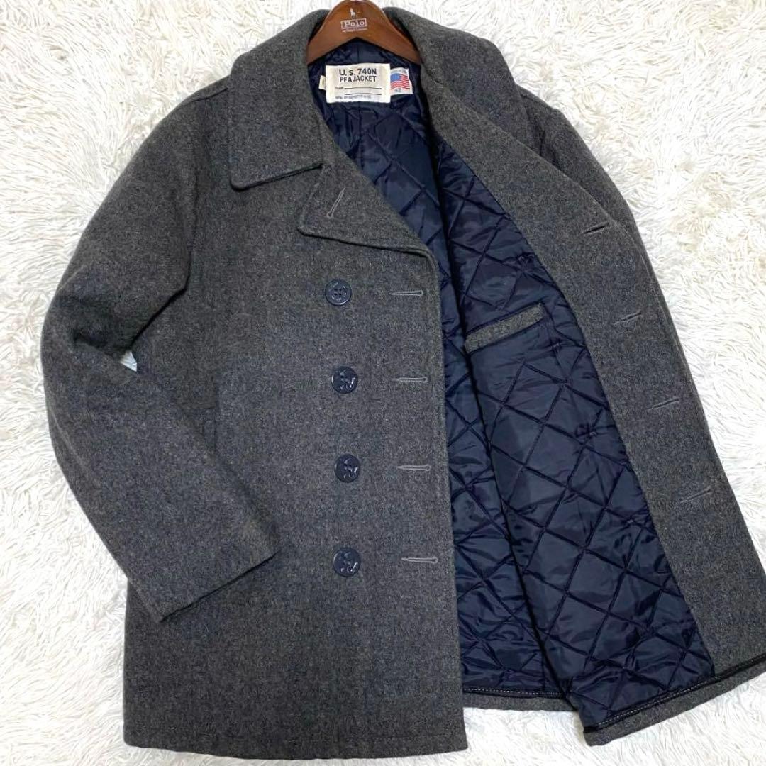 【美品✨】Schott ピーコート U.S. 740N キルティング グレー42