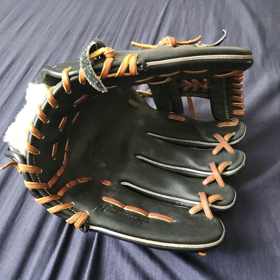 Mizuno 硬式グローブ 黒/オレンジ グローバルエリート 内野手用