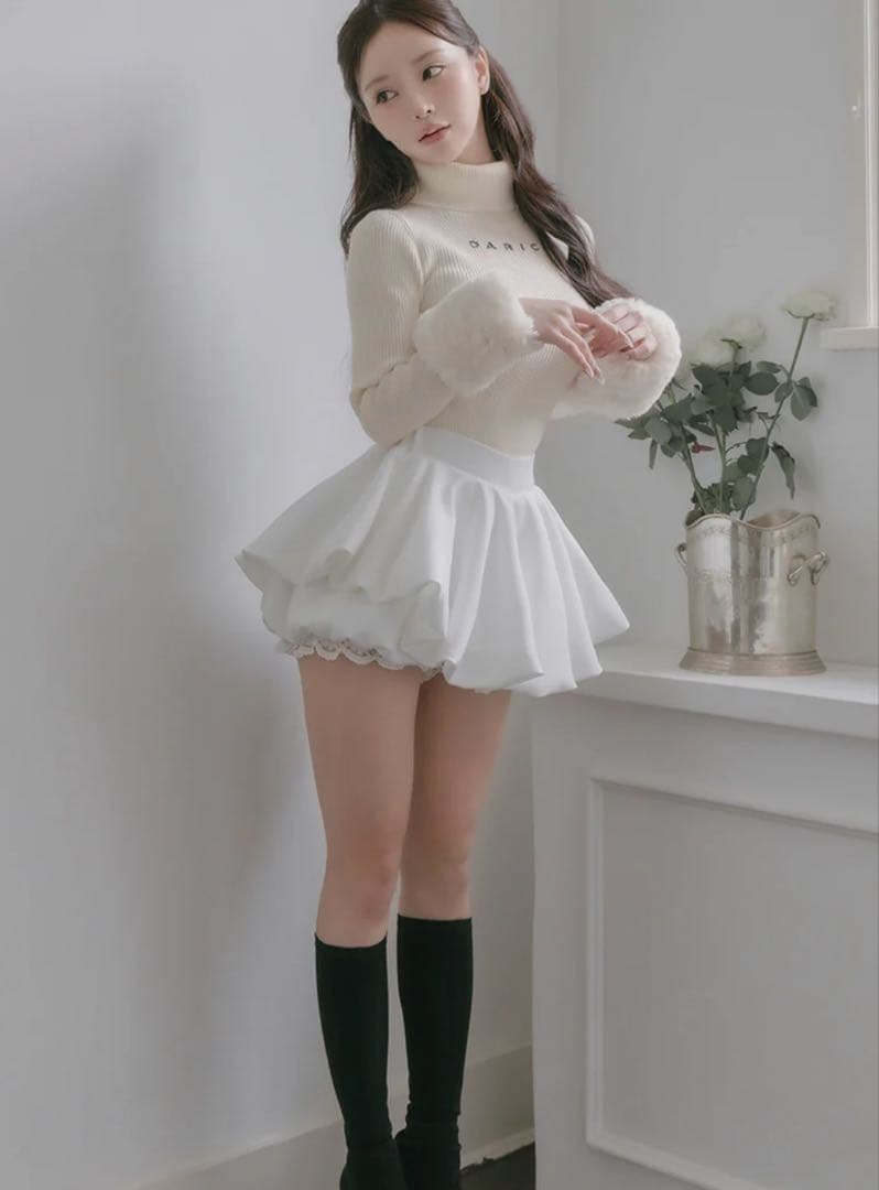 Darich ダーリッチ ボリュームバルーンスカート ホワイト 白