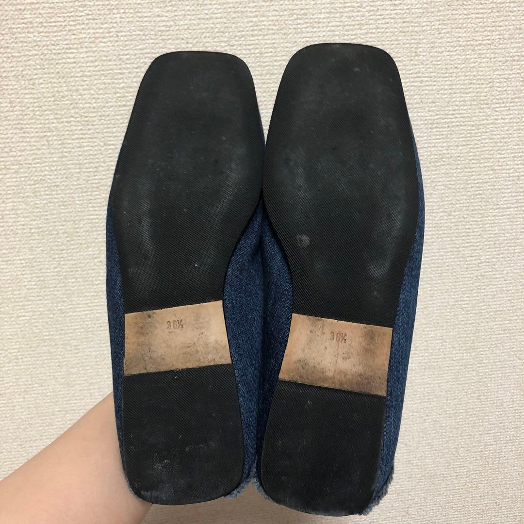 セルジオロッシ sr1 フラット　パンプス スリッパ　デニム　361/2