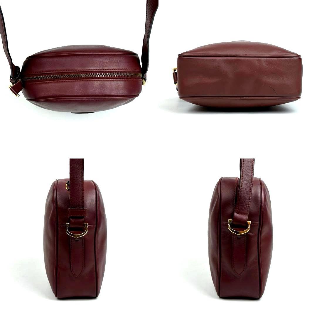 美品 カルティエ マストライン ショルダーバッグ ゴールド金具 裏地総柄 レザー