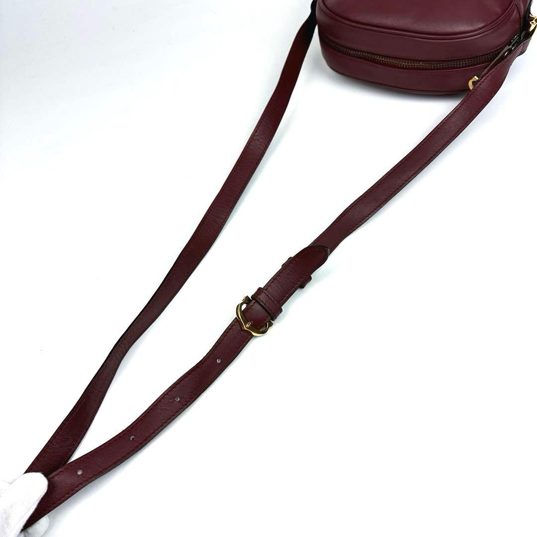 美品 カルティエ マストライン ショルダーバッグ ゴールド金具 裏地総柄 レザー