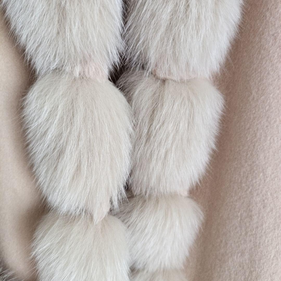 SAGA FURS カシミヤ　ブルーフォックス　 ポンチョ サガファー