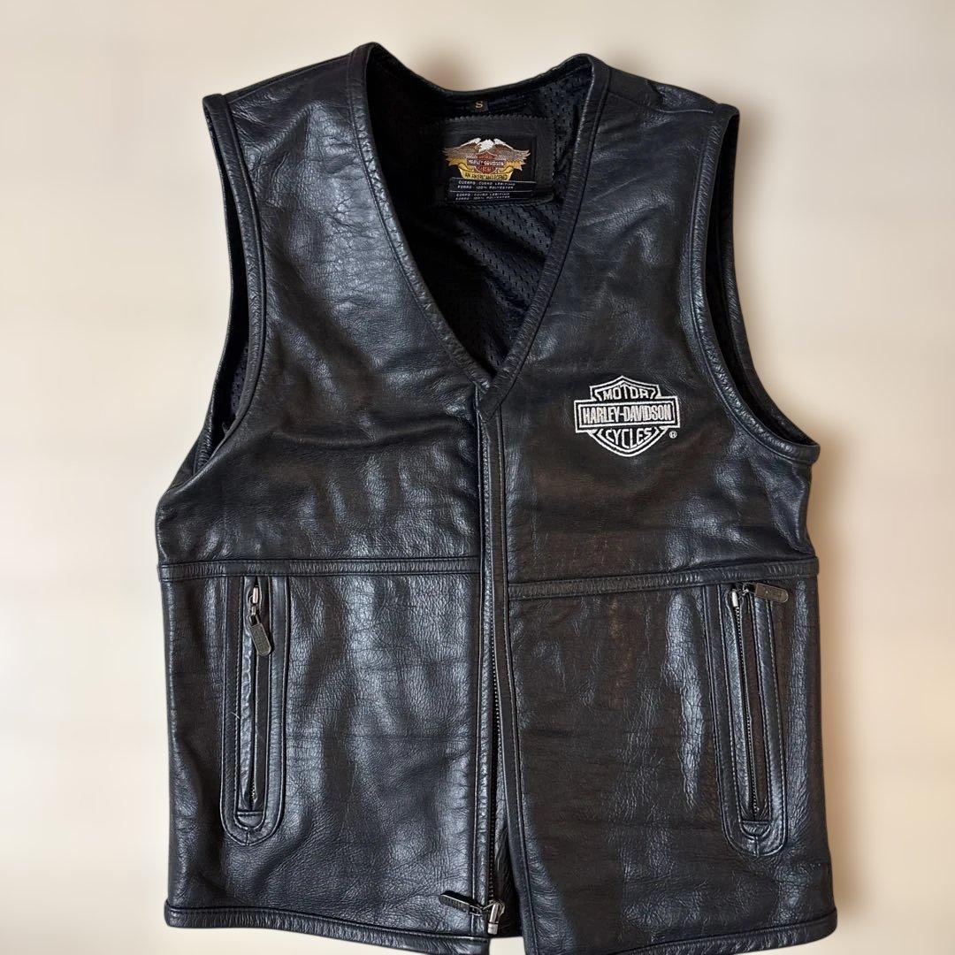 Harley-Davidson レザー ベスト ブラック