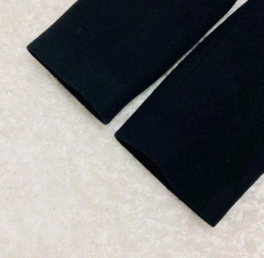 ROPE ブラック カシミヤ混　ロングコート ウエストリボン付き