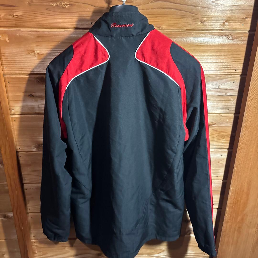 90s 菅田将暉着　ACミラン adidas ウィンドブレーカー 黒/赤　L