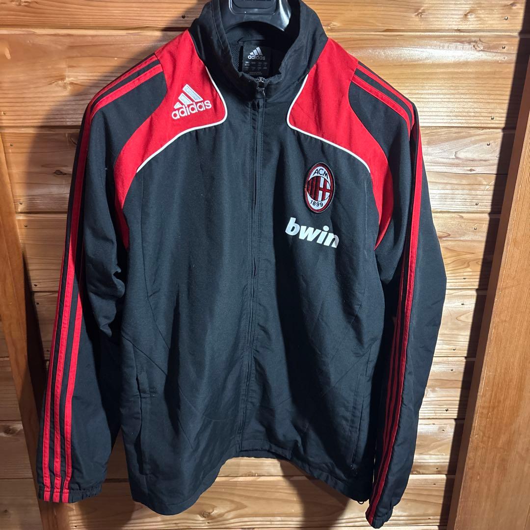 90s 菅田将暉着　ACミラン adidas ウィンドブレーカー 黒/赤　L