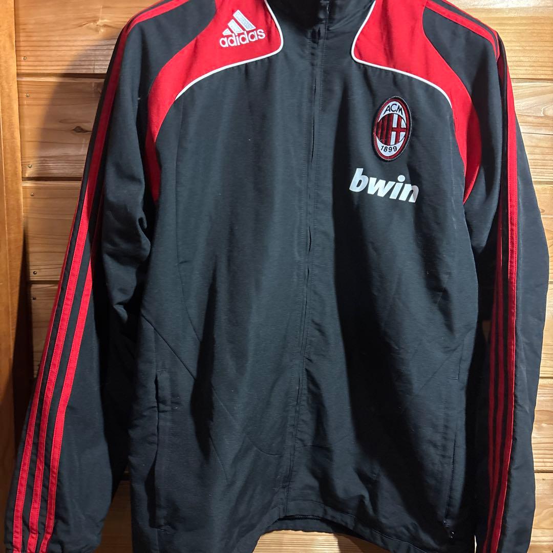 90s 菅田将暉着　ACミラン adidas ウィンドブレーカー 黒/赤　L