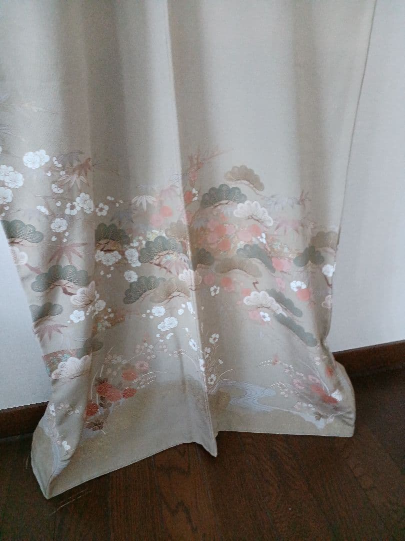 hanahana　 色留袖 一つ紋 正絹 ベージュ 金彩 松竹梅 礼装
