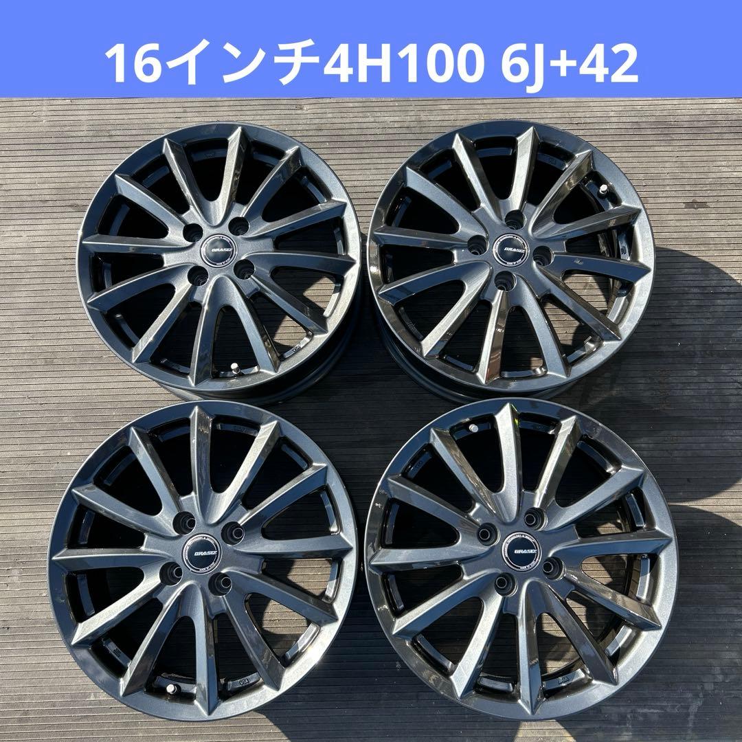 BRASIZ アルミホイール16インチ4H100 6J+42 4本 送料込み