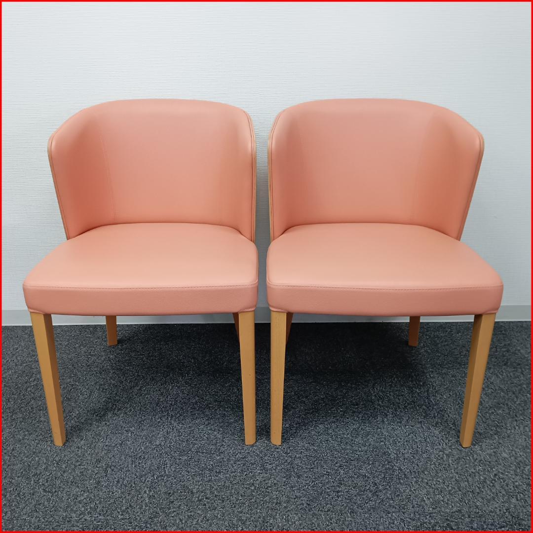 ★CRES／クレス★ZENON／ゼノン★ダイニングチェア★2脚セット★ピンク系★