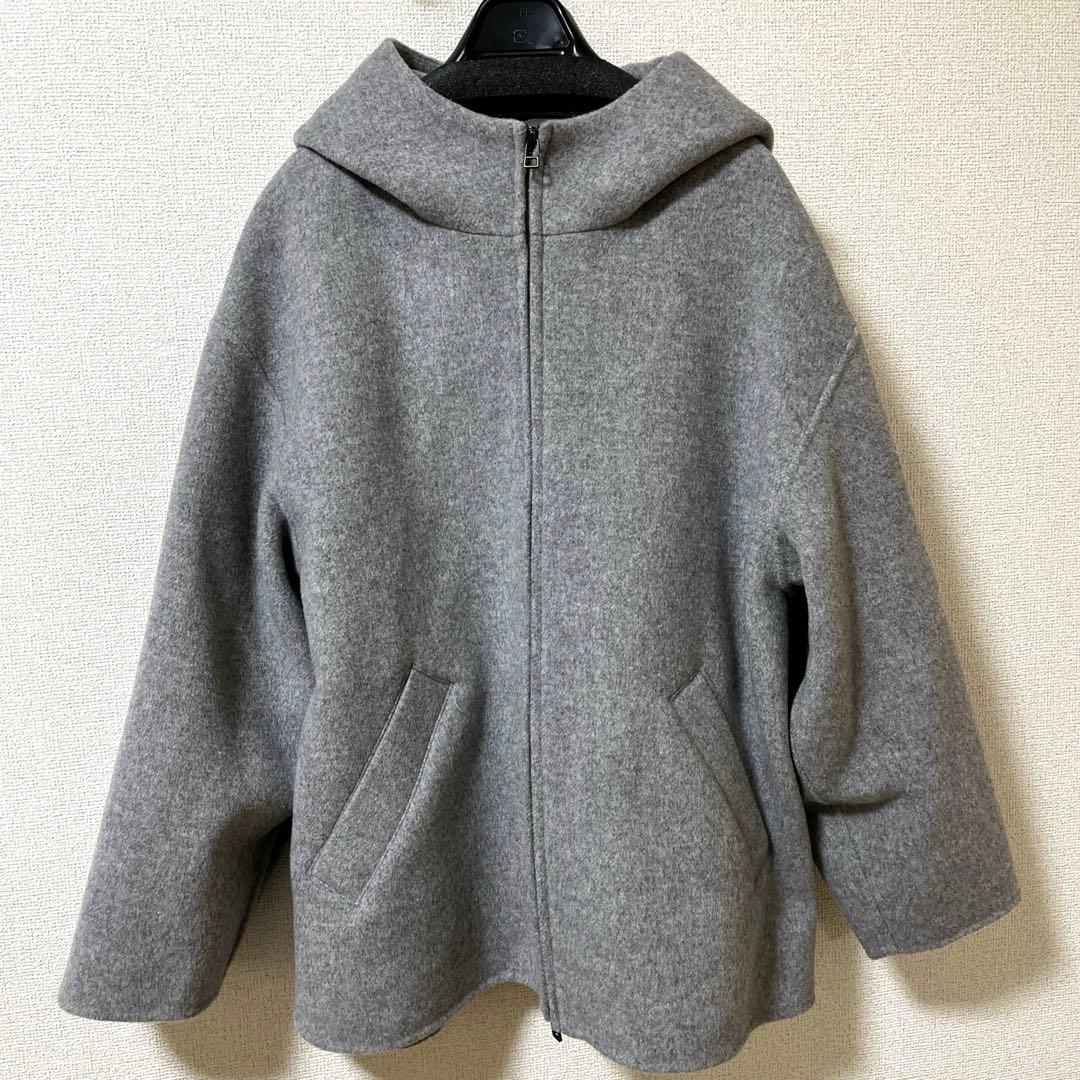 クルーレ crewre リバーフーデッドミドルコート　ライトグレー size1
