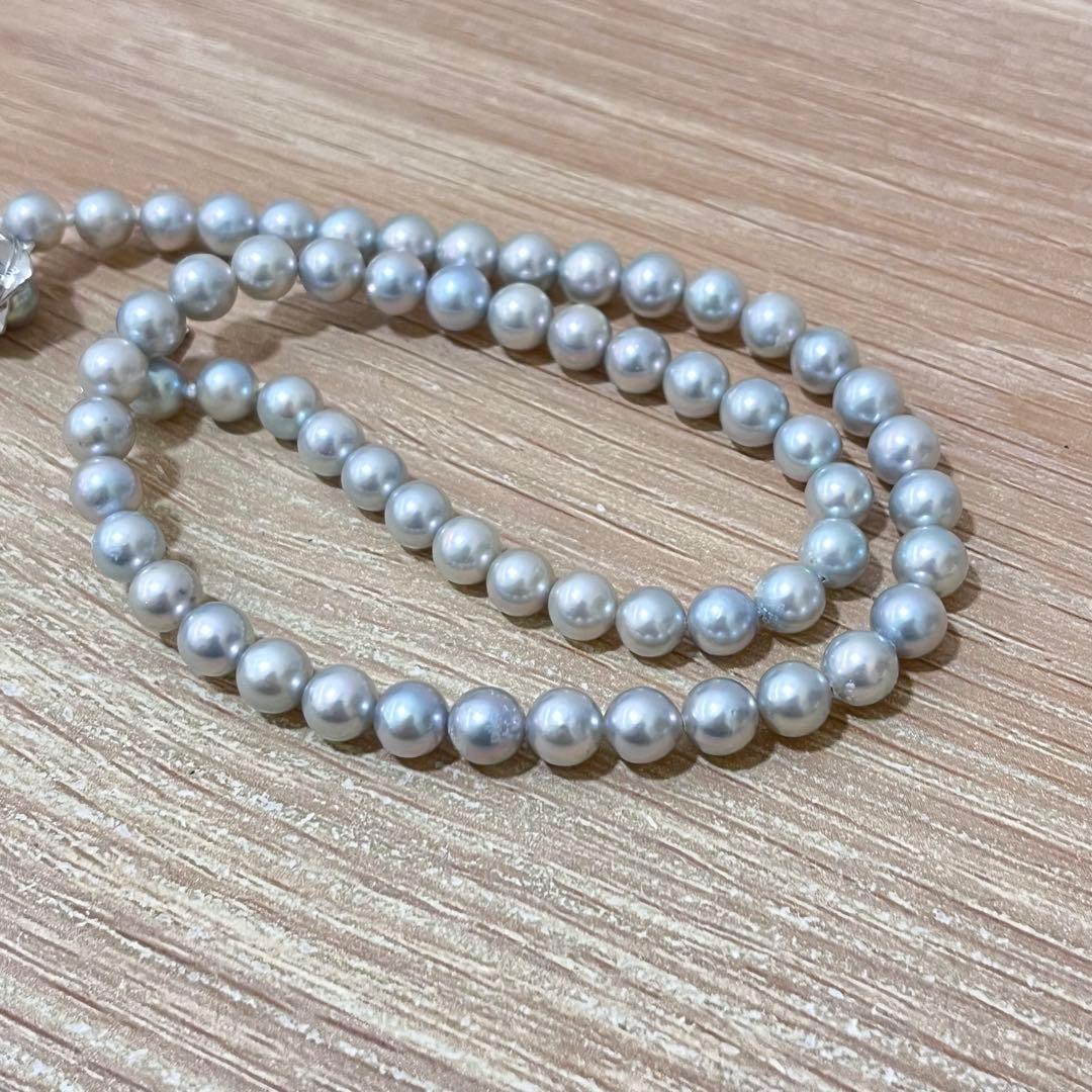 【美品】 ✨大幅値下げ中✨ あこや真珠 グレー パールネックレス 42cm
