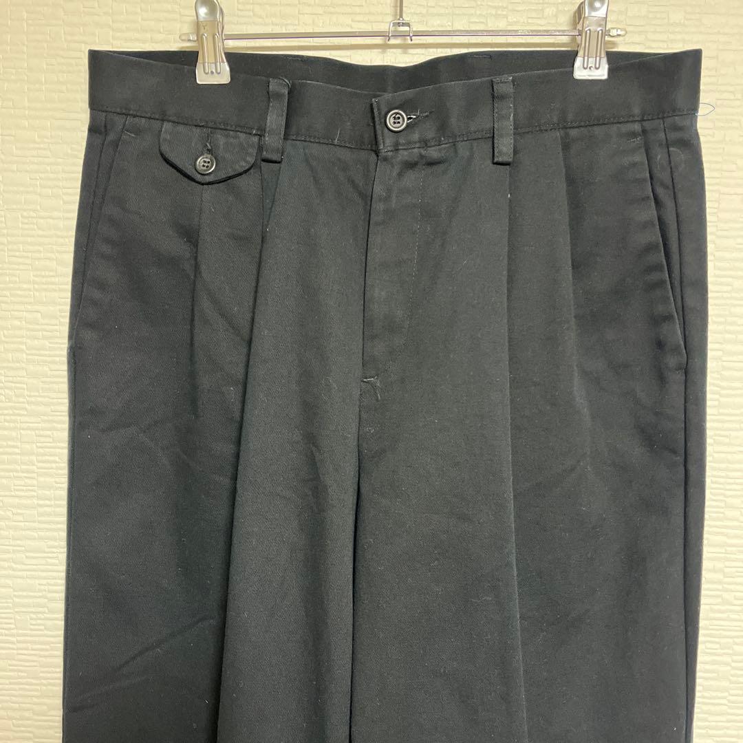 カ*イ様 美品 激安 新品　黒　DOCKERS ブラック　ツータック　チノ ドッ