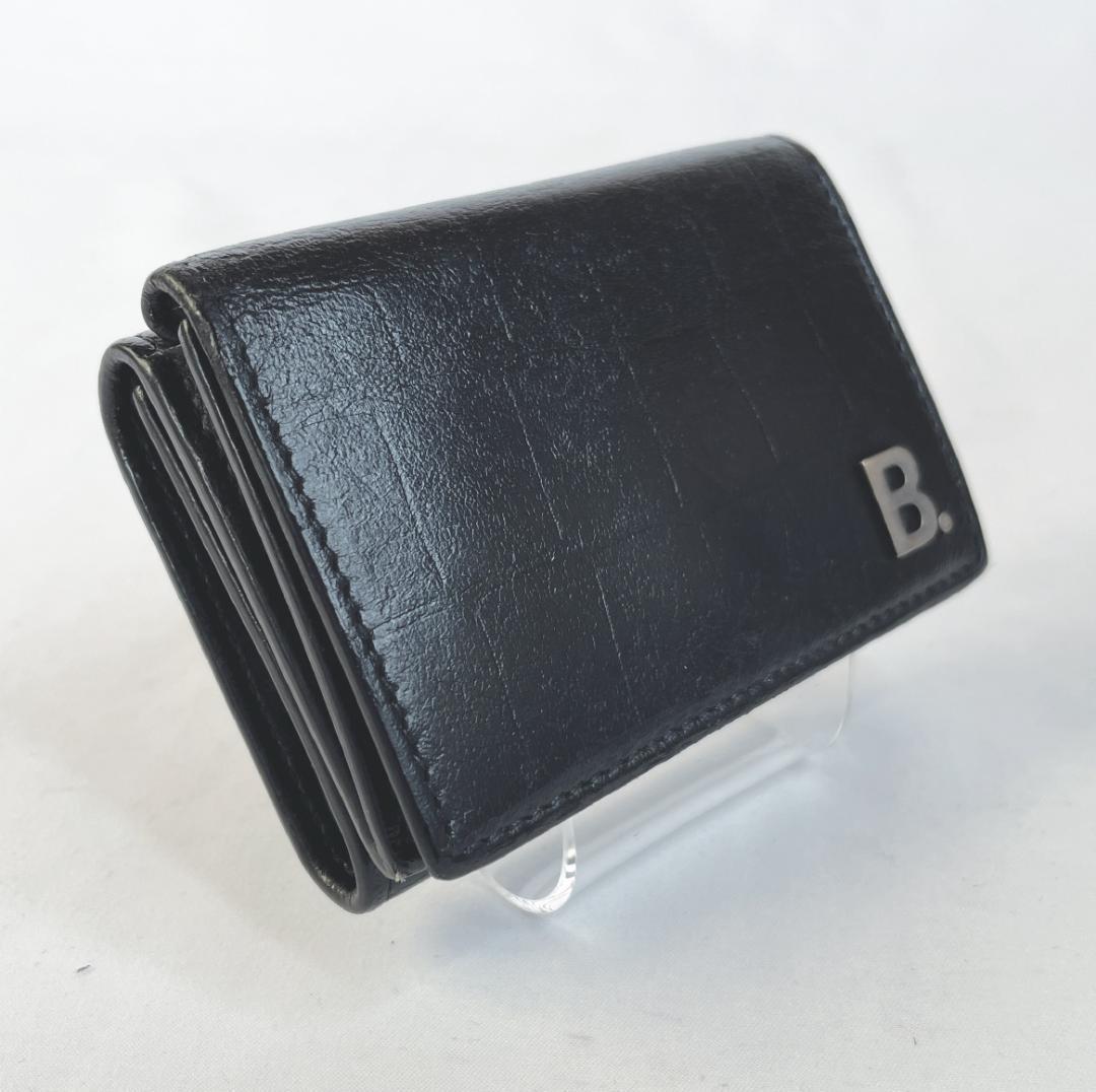 年末特価！ 【BALENCIAGA（バレンシアガ）】B.ロゴ ミニウォレット 黒