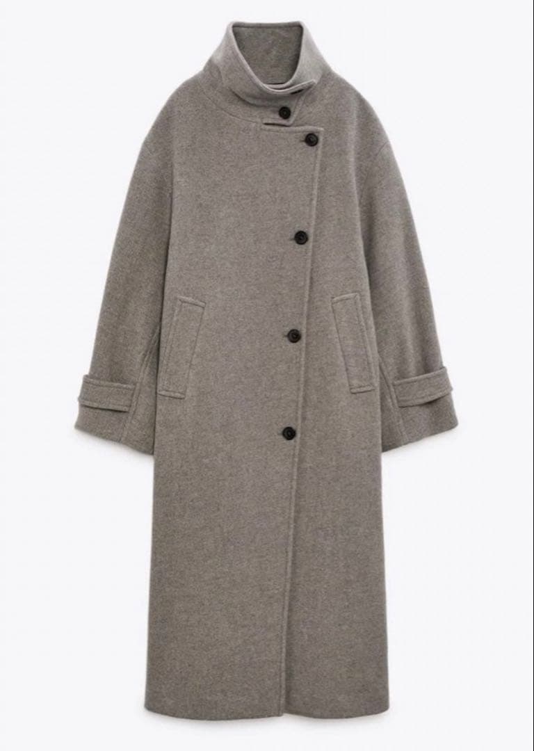 【q】ZARA ザラ　ウールオーバーサイズコート