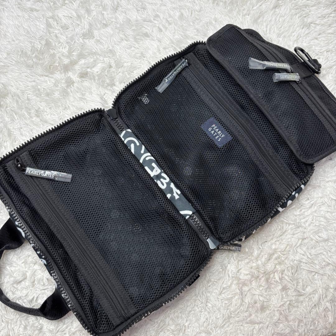 【未使用タグ付き】パーリーゲイツ 25FW トラベルポーチ ミニバッグ ネイビー