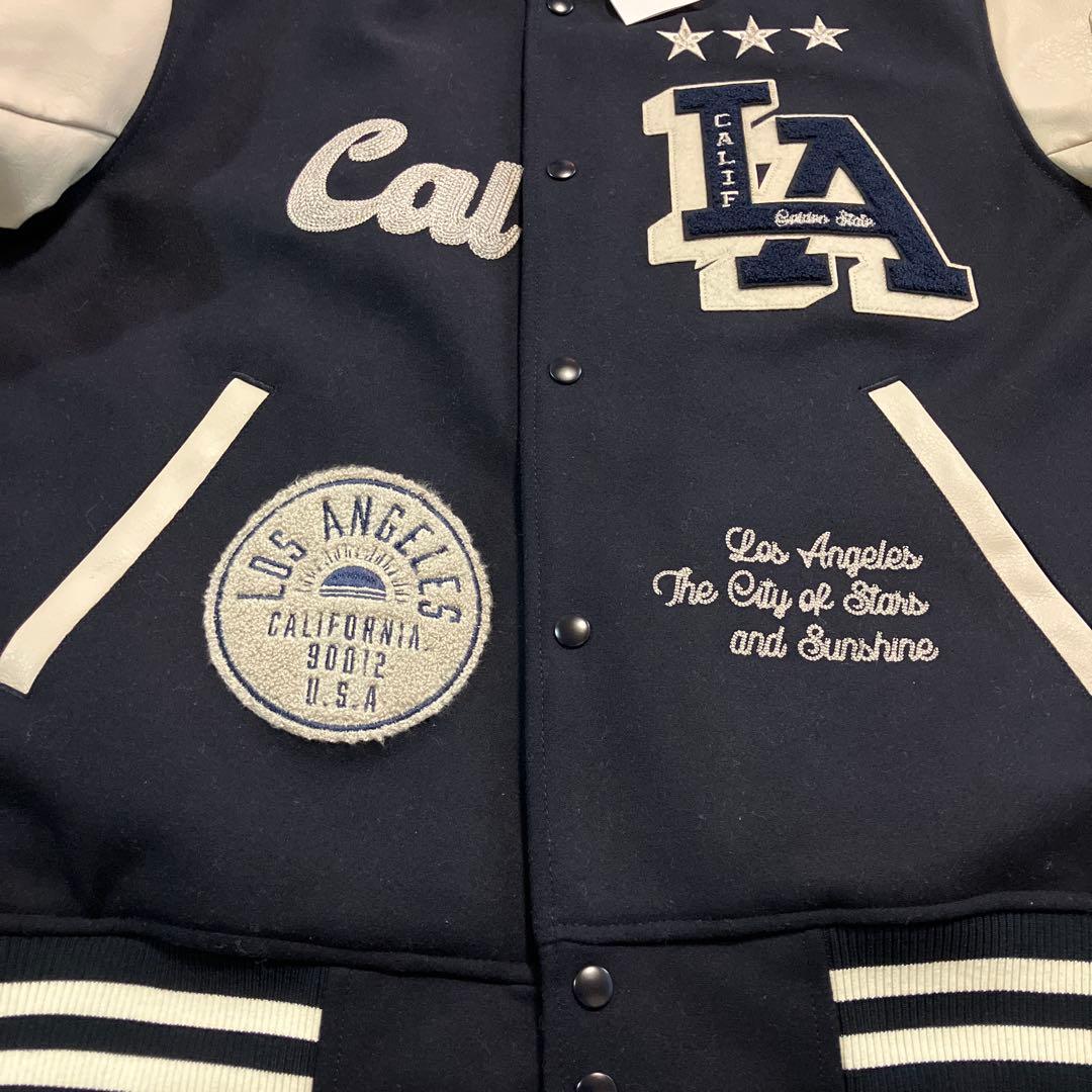 DEAR LAUREL スタジャン ネイビー/ホワイト