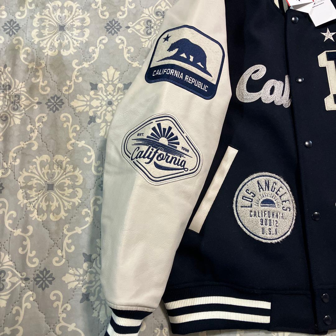 DEAR LAUREL スタジャン ネイビー/ホワイト