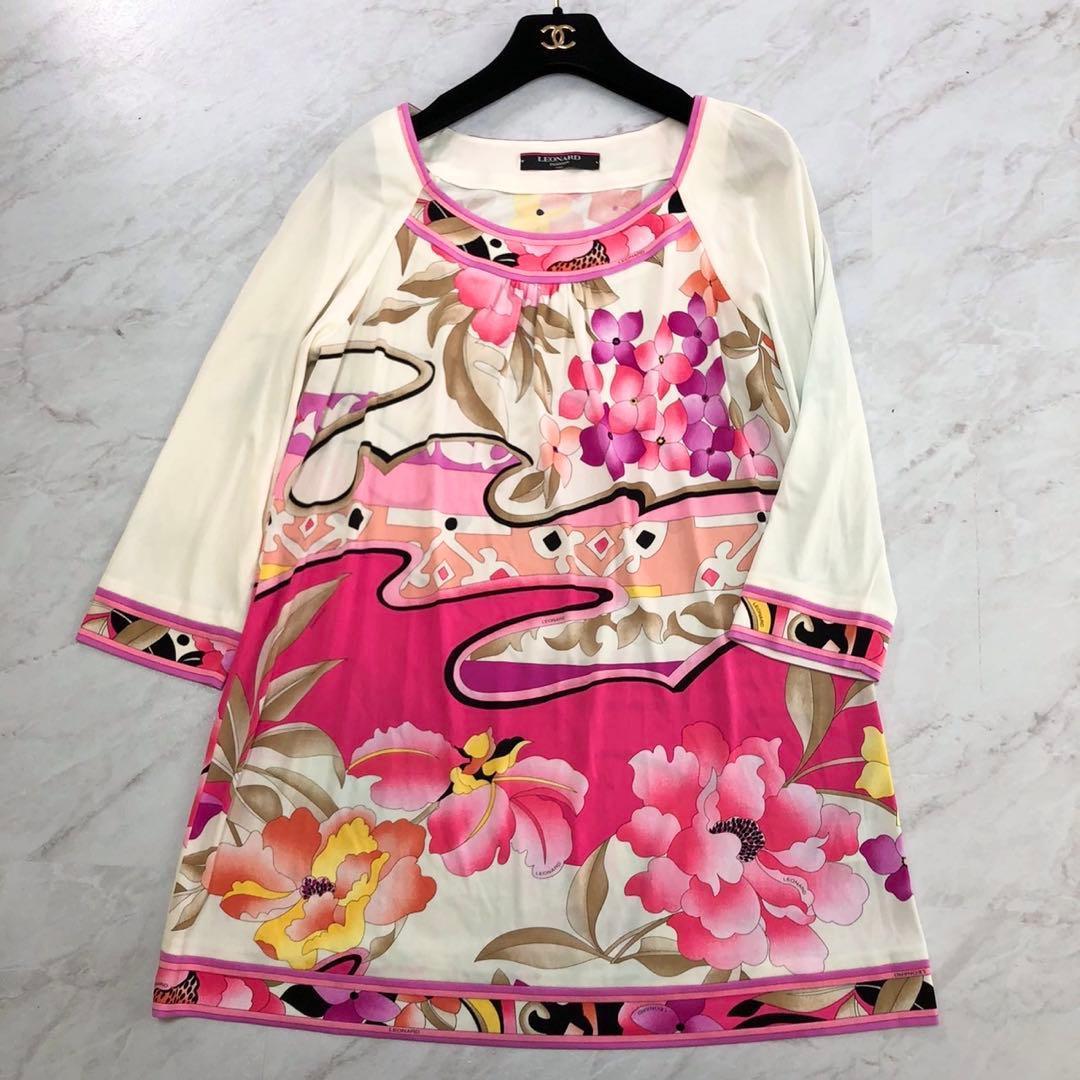 【大きいサイズ LL 42 XL✨️LEONARD】 カンカン チュニック 近年