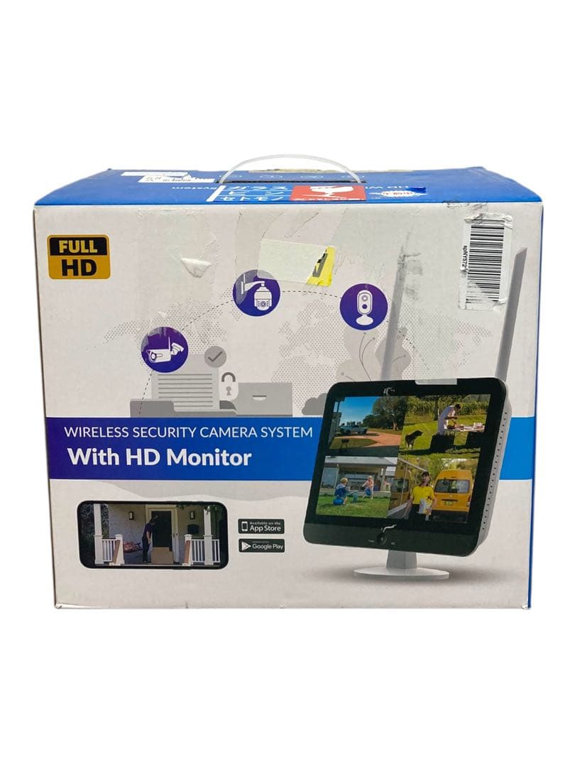 【開封・未使用】防犯カメラセット ワイヤレス モニター付き 300万画素