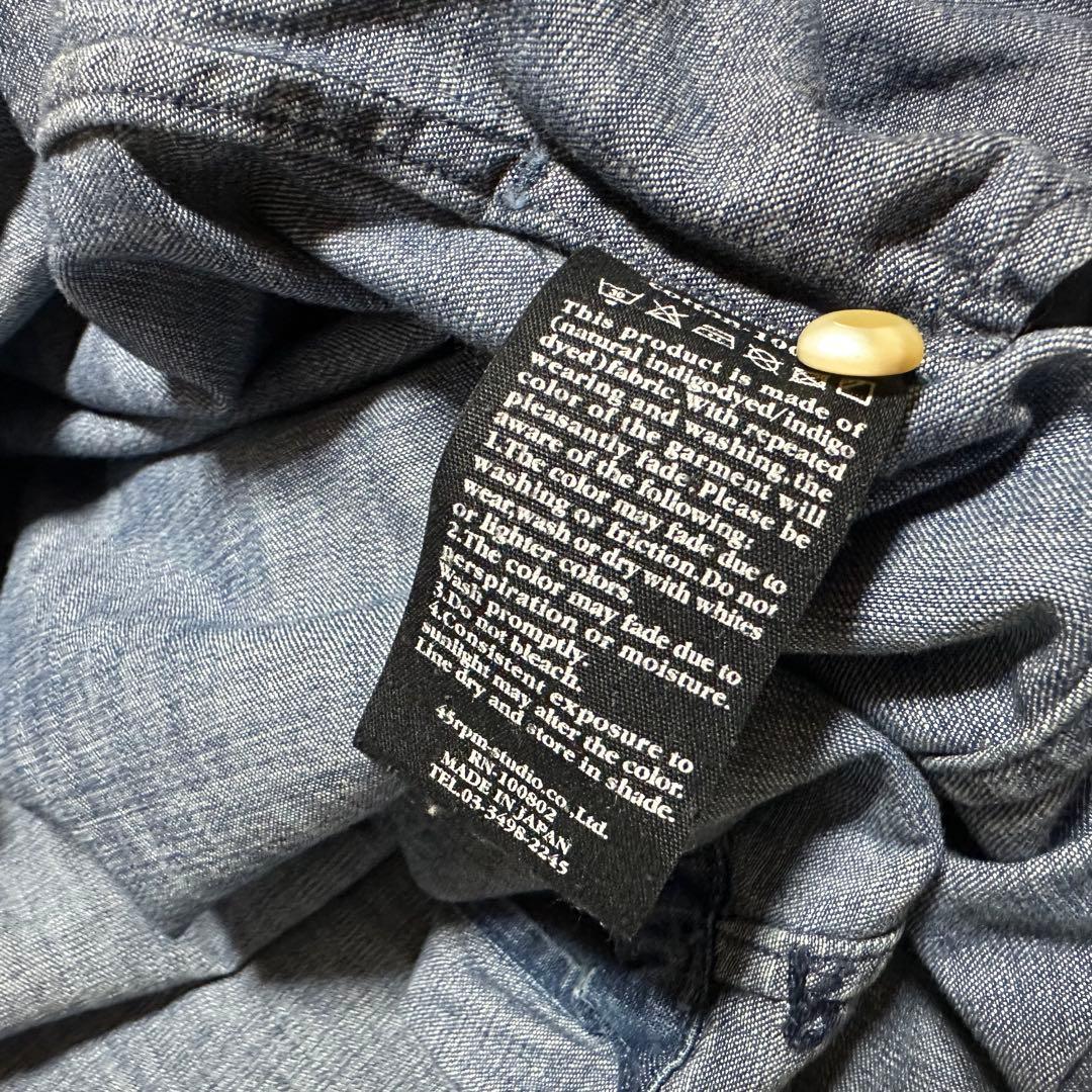 45R デニム ワンピース ピンタックR刺繍 インディゴ ティアード 藍染め 1